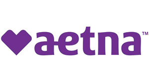 The image features a logo with the text  AETNA  prominently displayed, accompanied by a stylized purple heart icon on the left side.