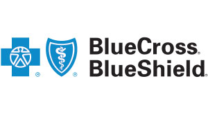 The image displays a logo with text that reads  BlueCross BlueShield  and features a stylized shield symbol, set against a blue background.