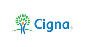 The image displays a logo with the text  Cigna  prominently featured, indicating the name of a healthcare company.